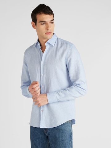 Coupe regular Chemise 'HAL' BOSS Black en bleu : devant