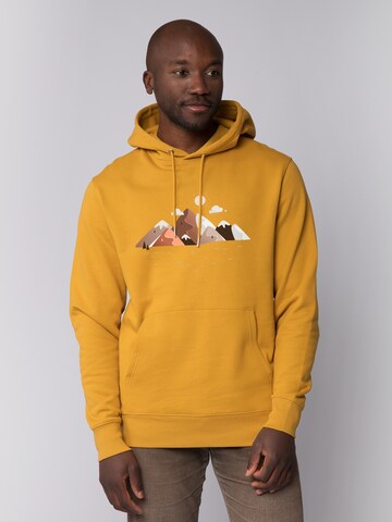 Watapparel Sweatshirt 'Mountains & Moon' in Yellow: front