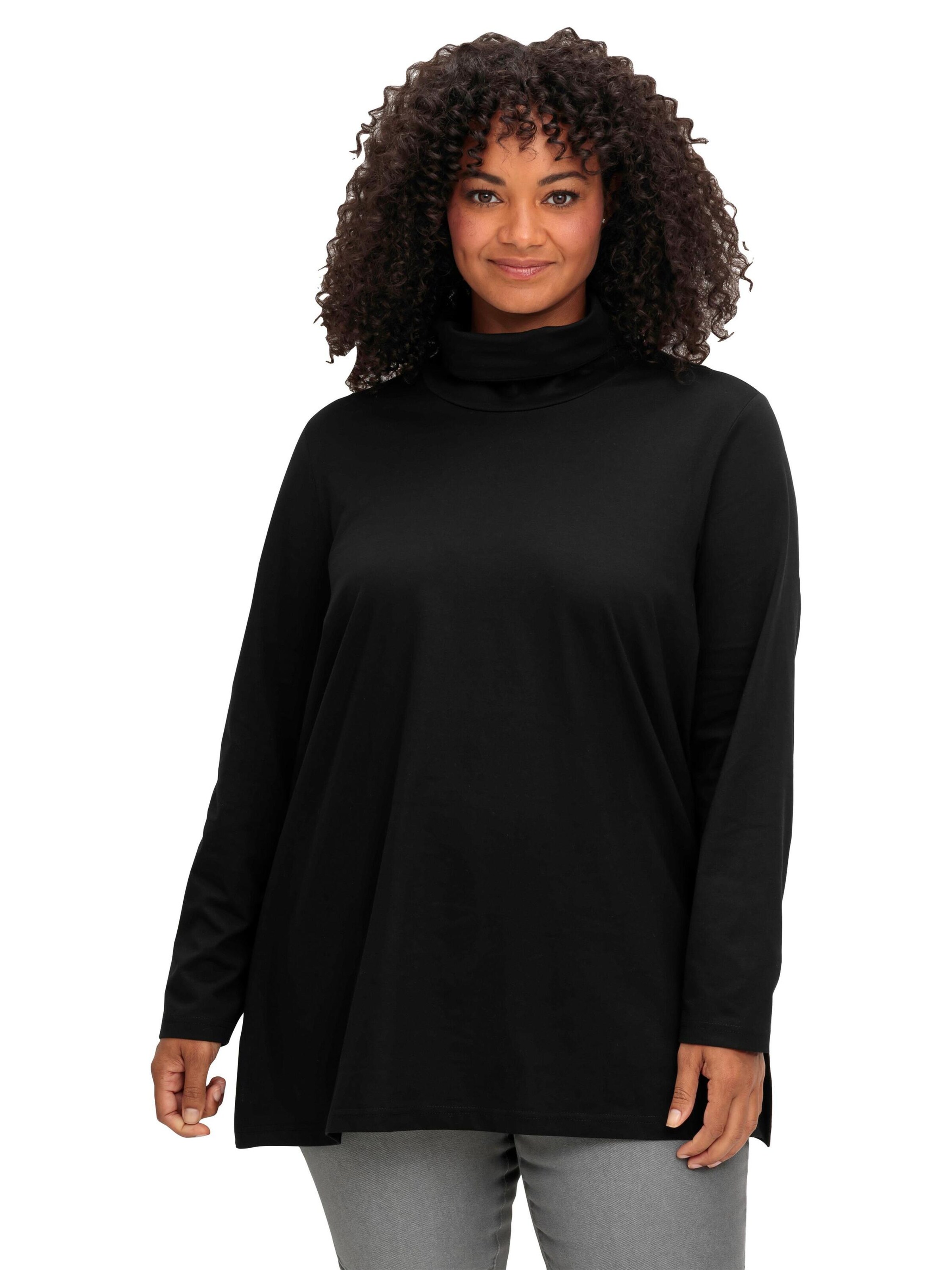 SHEEGO - Camiseta en negro: frente