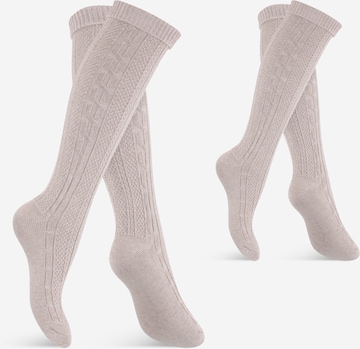 celodoro Kniestrümpfe 'Tradition' in Beige: Vorderseite
