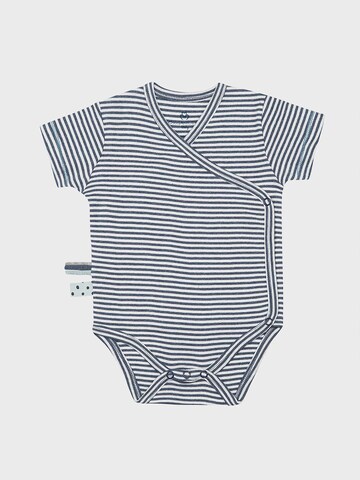 OrganicEra Romper/Bodysuit 'OrganicEra Organic Baby S/S Kimono Body,  Striped' in Blue: front