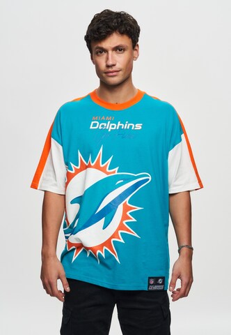 Recovered Shirt 'NFL Dolphins Miami Cut and Sew Oversized' in Blauw: voorkant