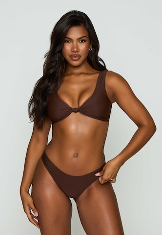 Moda Minx Triangle Bikini top 'SIMPLE SWIM KNOT TOP' in Brown