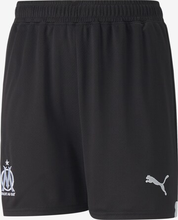PUMA Regular Workout Pants 'Olympique de Marseille' in Black: front