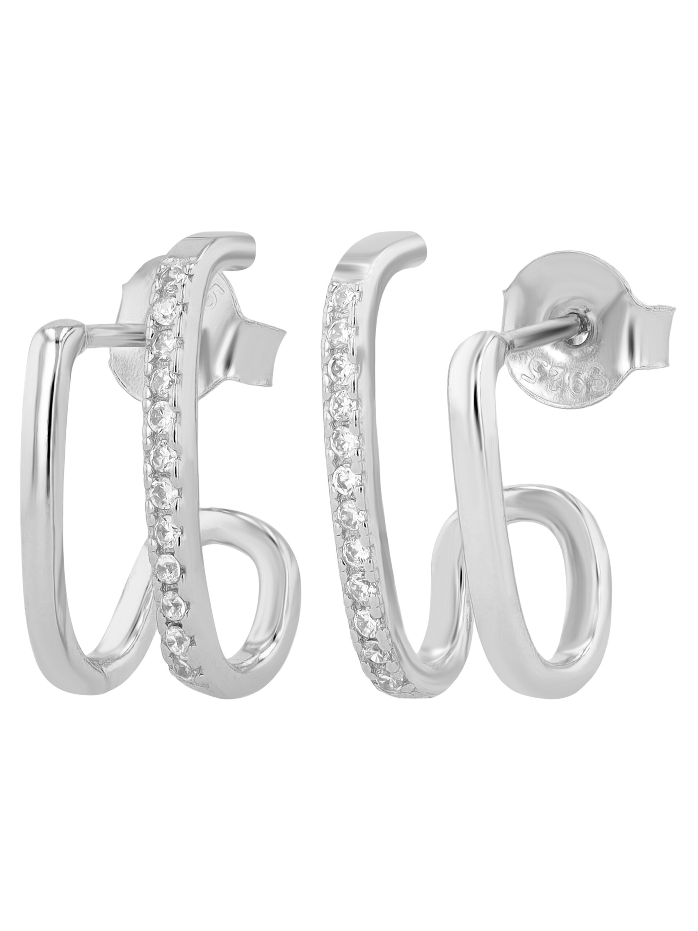 Akzent Earrings '"Luisa" aus 925 Sterlingsilber, rhodiniert, langlebig' in Silver
