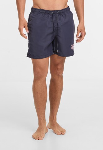 Regular Shorts de bain 'With Love' Lost Youth en bleu : devant