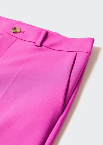 MANGO Slimfit Spodnie w kant 'Macaroni' w kolorze różowy
