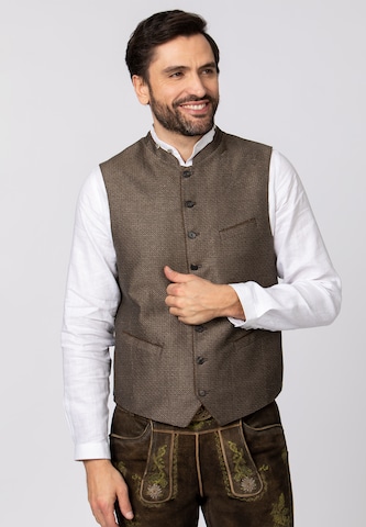 STOCKERPOINT Traditional Vest 'Ottavio' in Brown: front