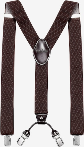 DonDon Suspenders in Brown: front
