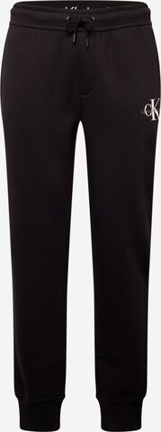 Calvin Klein Jeans Tapered Broek in Zwart: voorkant