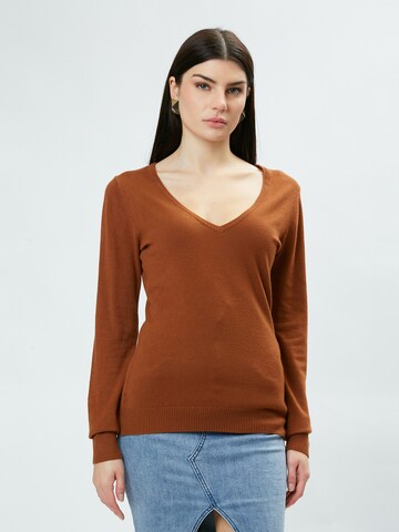 Influencer Sweater in Brown: front