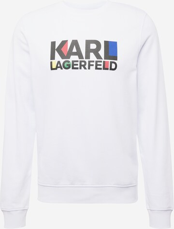 Bluză de molton de la Karl Lagerfeld pe alb: față