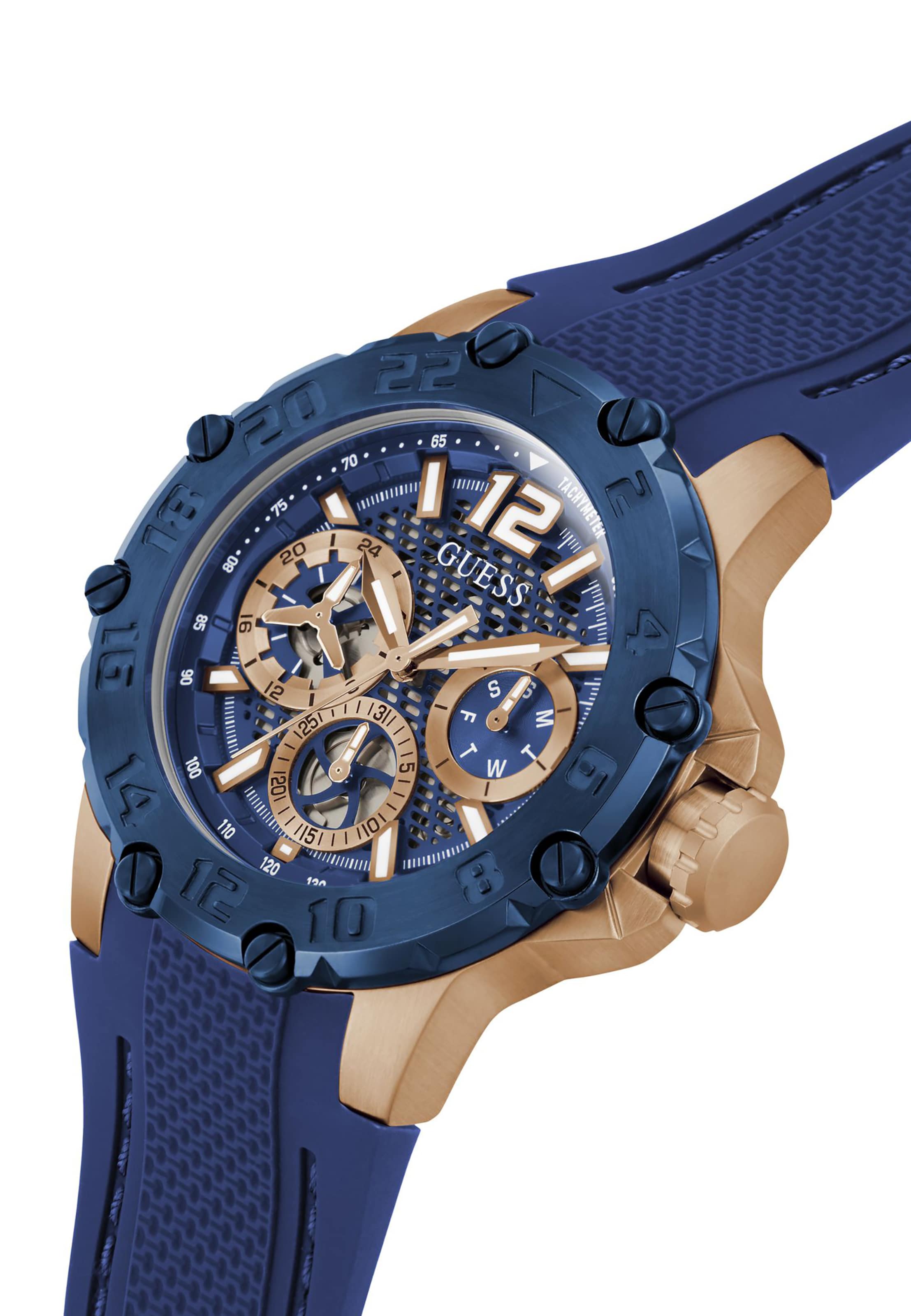 GUESS Analog Watch 'Contender' in Blue