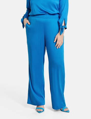 SAMOON Loose fit Pants in Blue: front