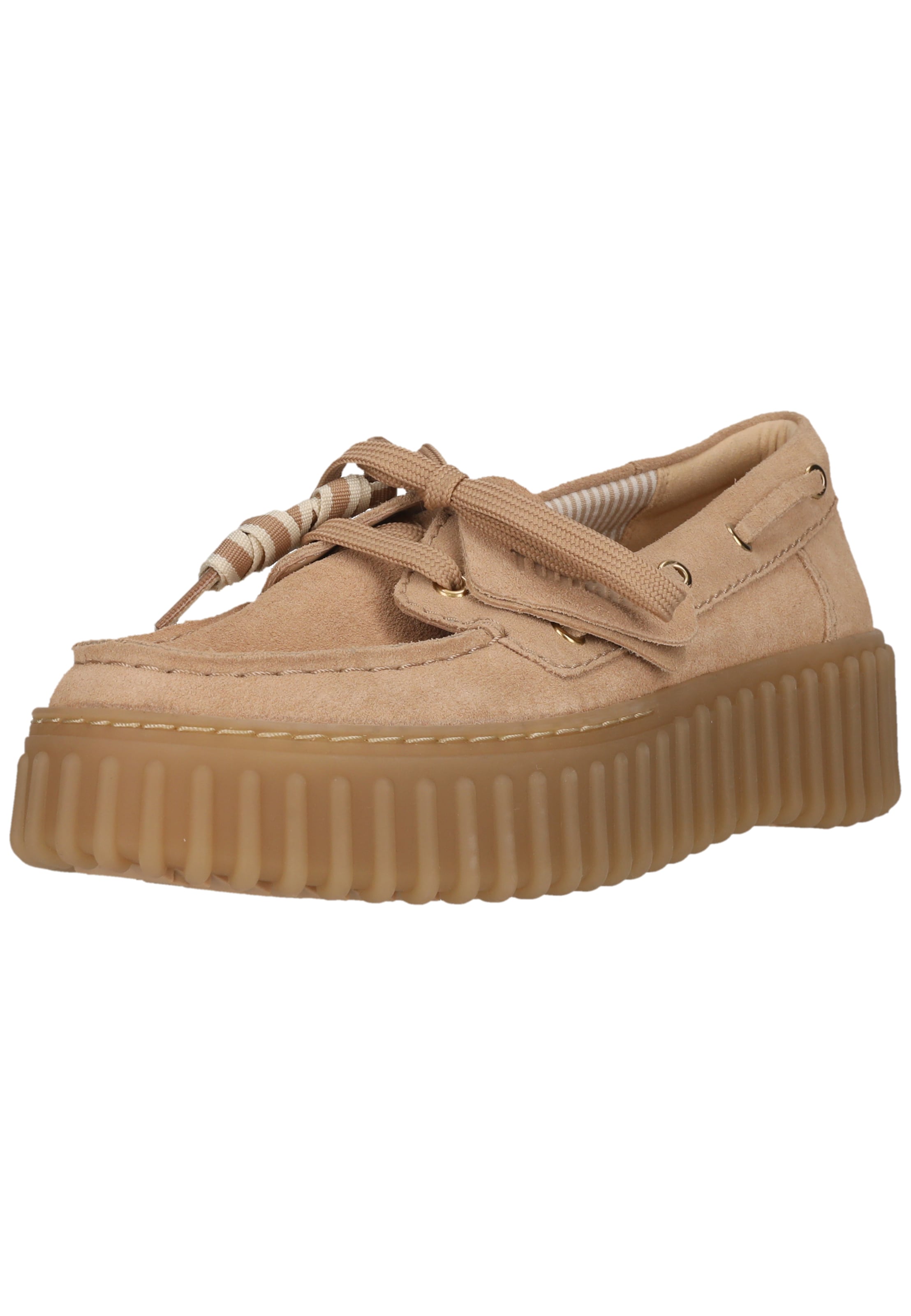 CLARKS Veterschoen 'Torhill Boat' in Beige: voorkant