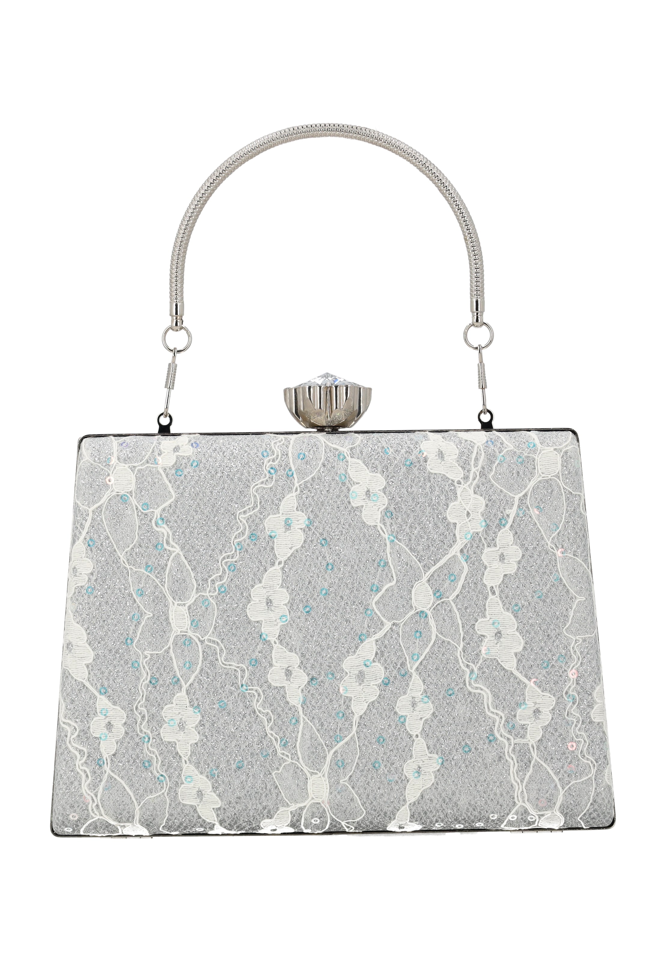 faina Clutch in Silber: Vorderseite
