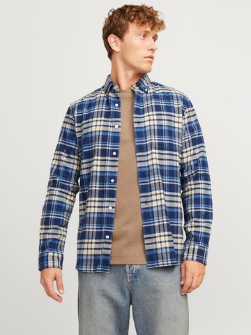 mėlyna JACK & JONES Standartinis modelis Marškiniai 'JPRBLunorris': priekis