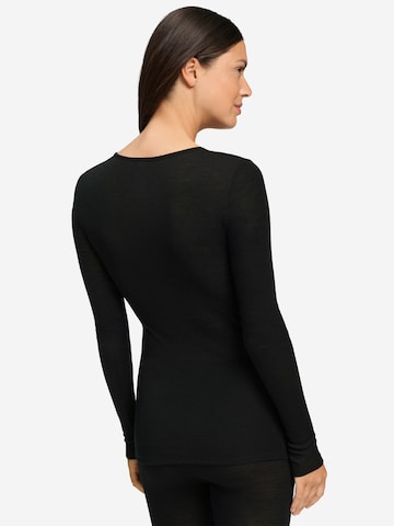 Hanro Shirt ' Woolen Lace ' in Zwart