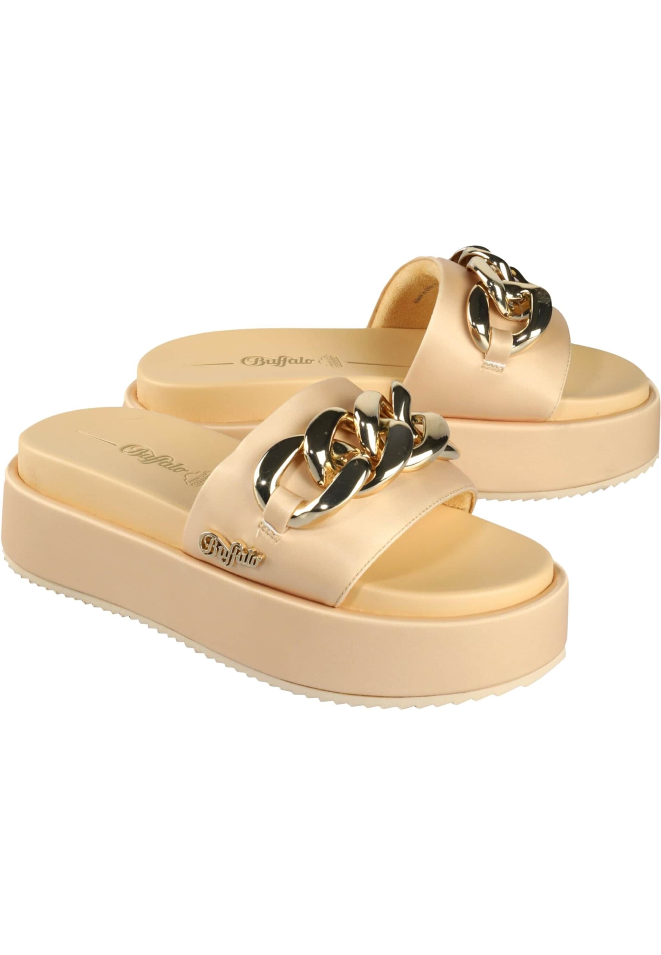 BUFFALO Mules in Beige: front