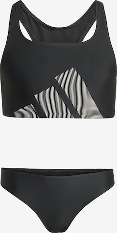 ADIDAS PERFORMANCE Urheilullinen uima-asu 'Big Logo C-back Bikini Set' värissä musta: etupuoli