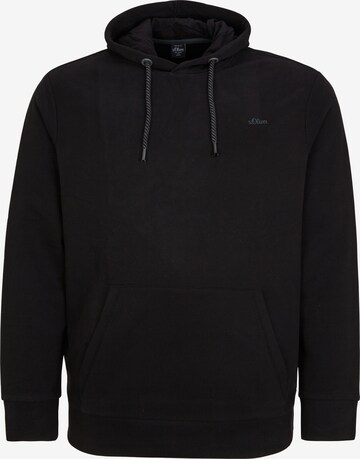 s.Oliver Men Big Sizes Sweatshirt in Schwarz: predná strana