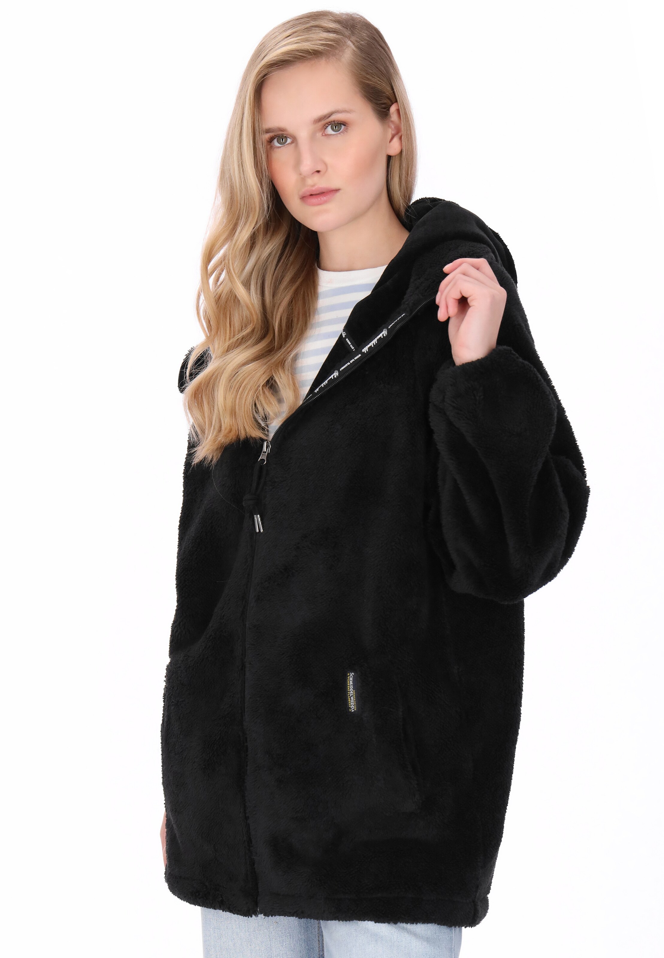 Schmuddelwedda Fleece Jacket in Black: front