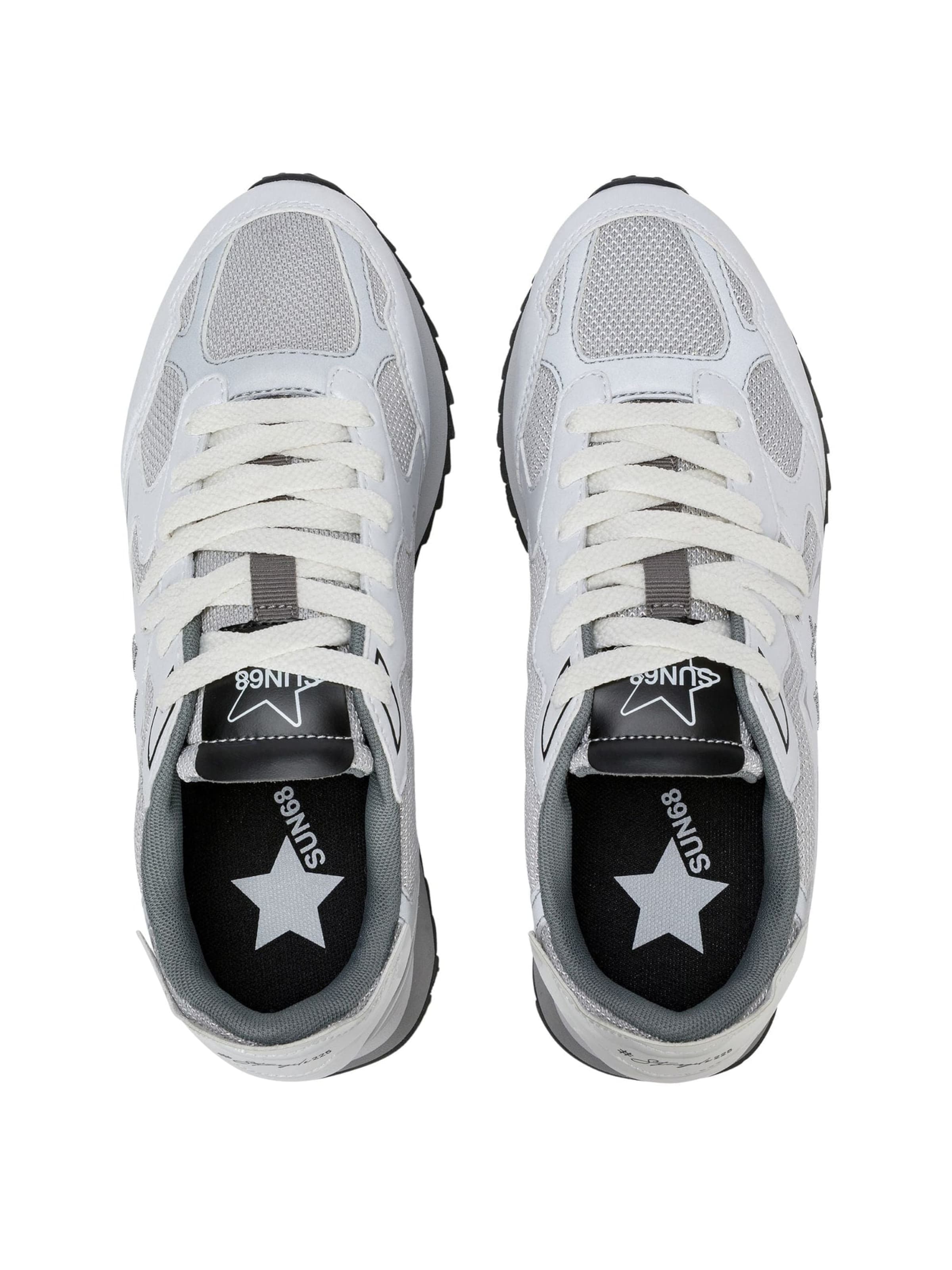 SUN68 Sneakers laag 'Stargirl Glow Sneakers in PU and Mesh' in Wit