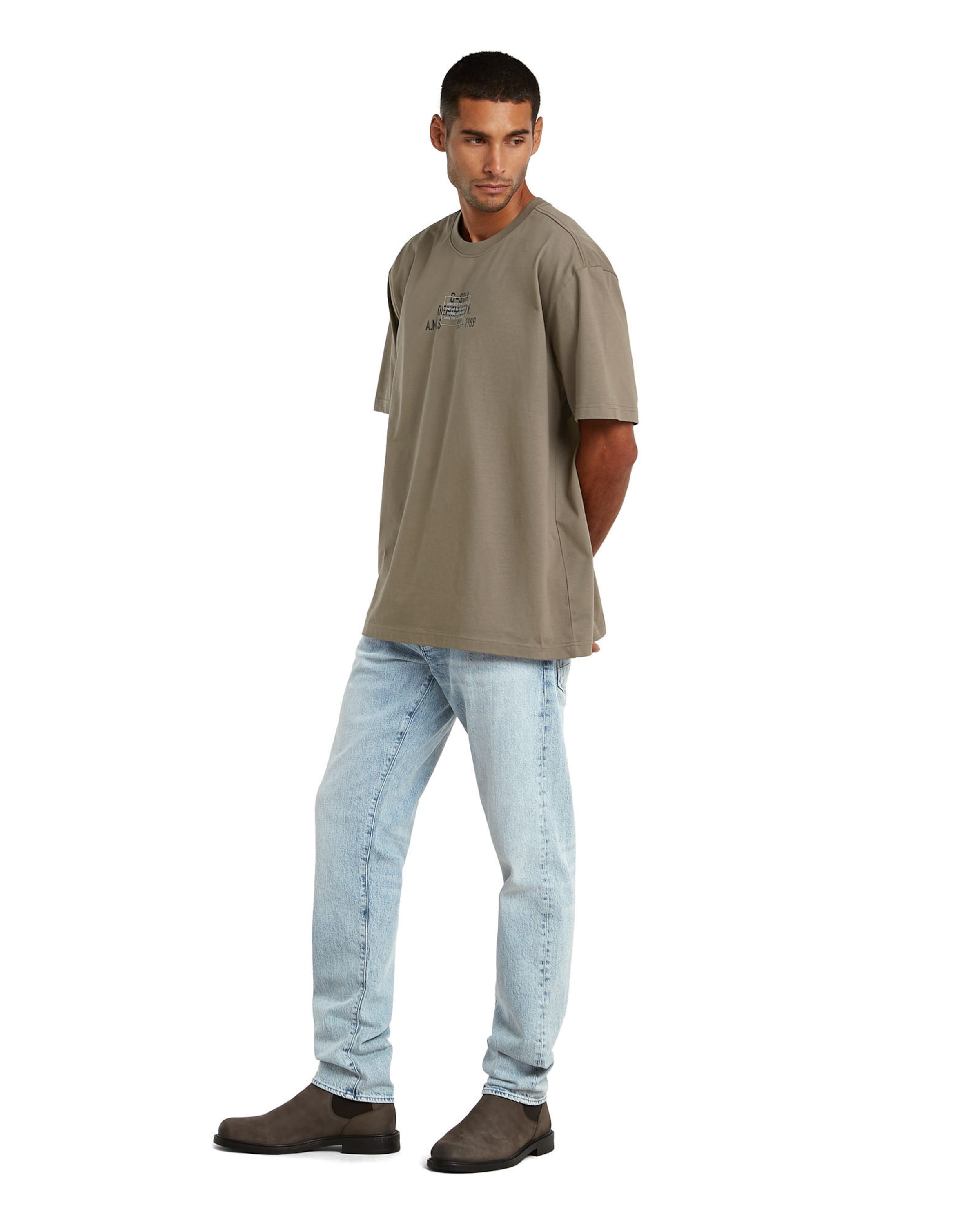 G-STAR T-Shirts- 'Multi Technique Graphic Relaxed' in Braun