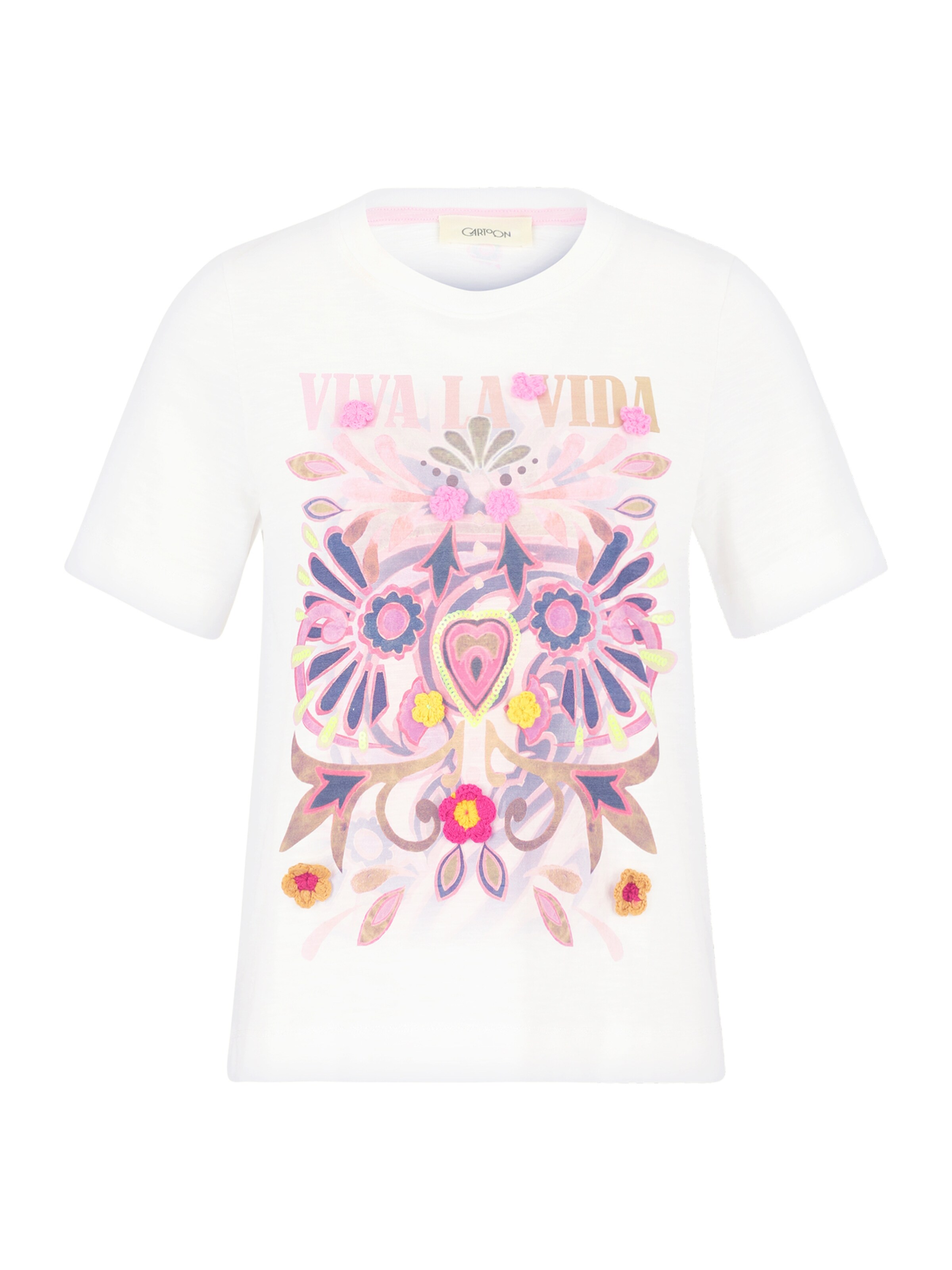 T-shirt Cartoon en blanc : devant