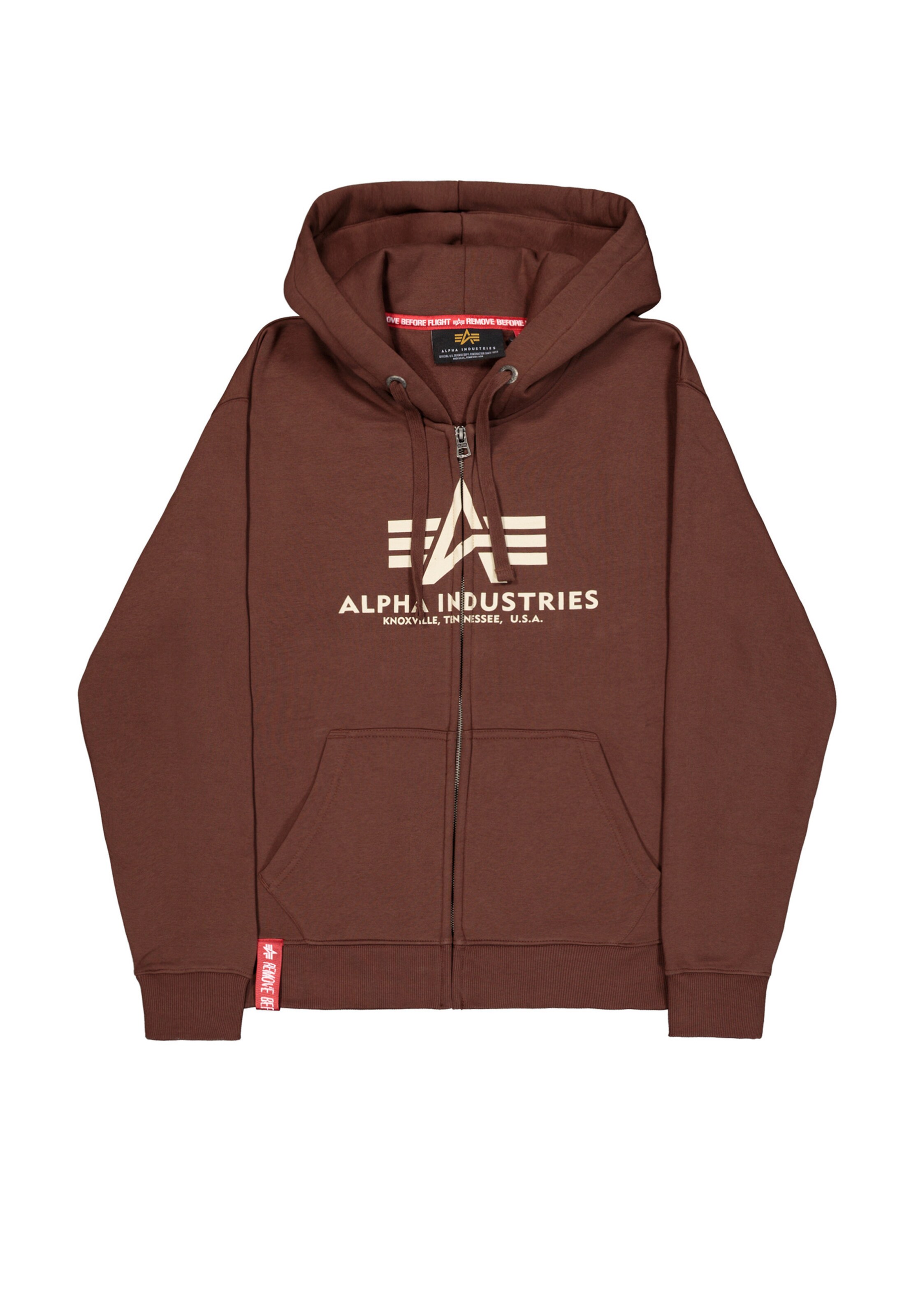 ALPHA INDUSTRIES Sweatjakke i brun: forside