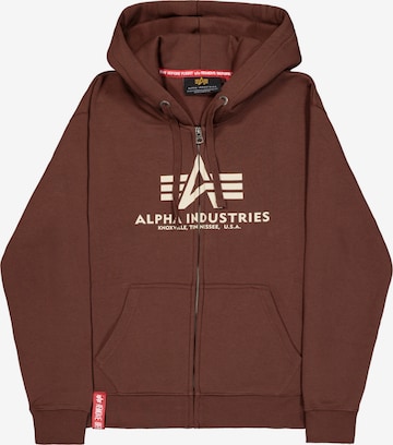 ALPHA INDUSTRIES Sweatjakke i brun: forside