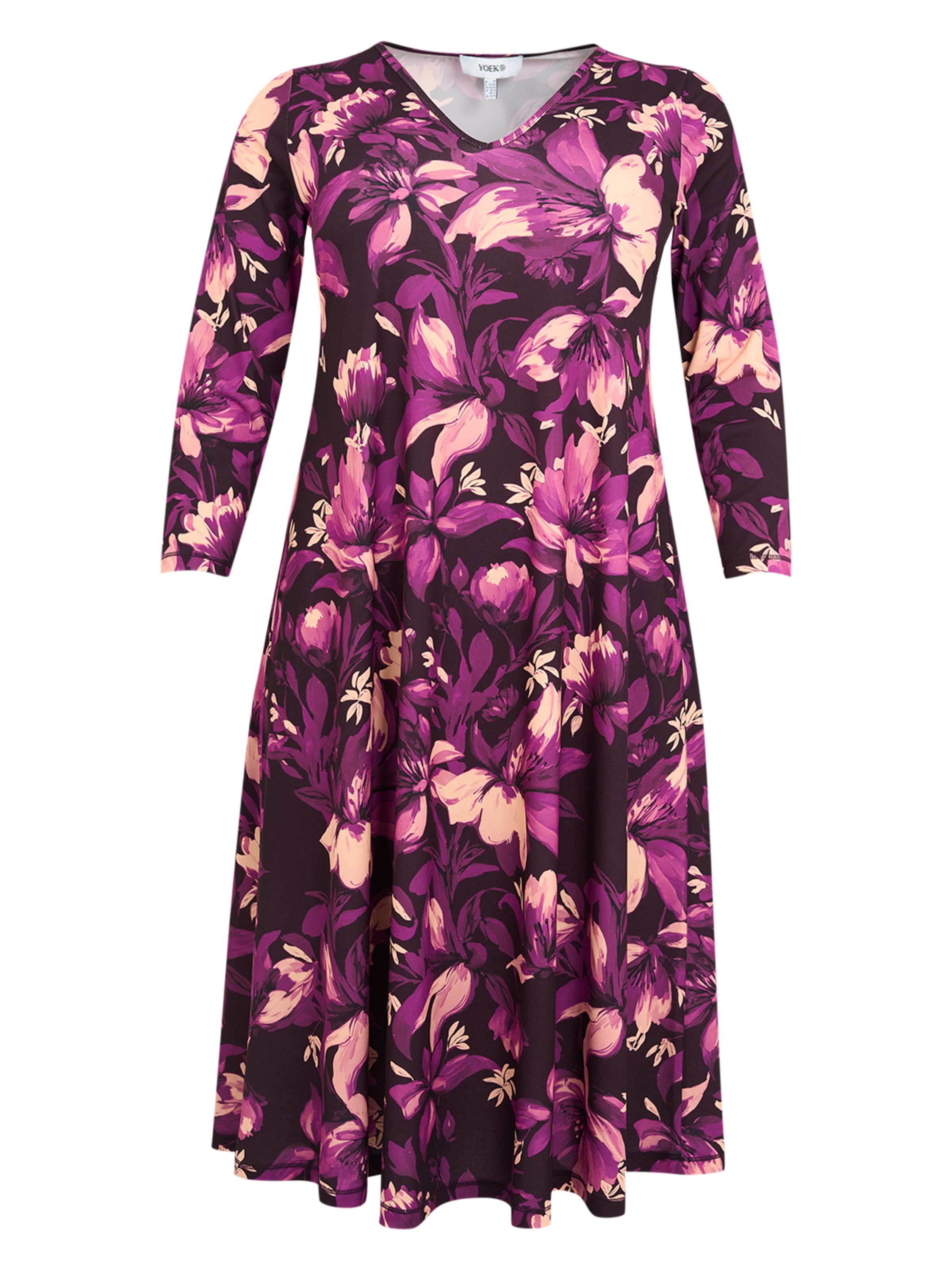 YOEK Jurk in 42-44 in de kleur Lila / Aubergine / Rosa, Productweergave