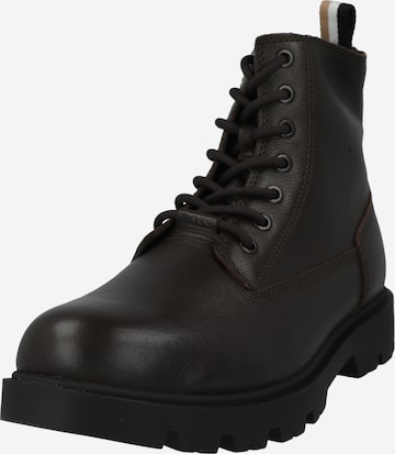 BOSS Black Lace-Up Boots 'Adley' in Brown: front