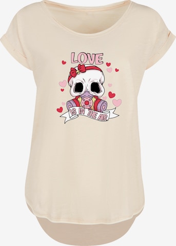 T-shirt 'Anti Valentinstag LOVE is in the air' F4NT4STIC en beige : devant