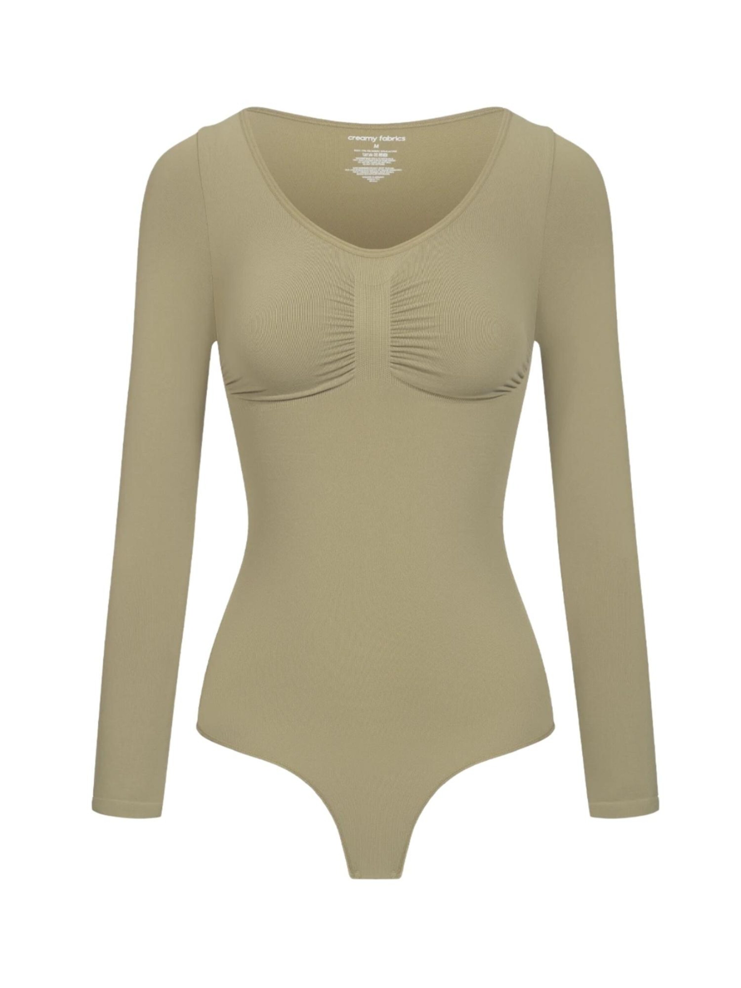 cfab by creamy fabrics Shapingbody 'Bodysuit Sculpting Shapewear Longsleeve mit String' in Groen