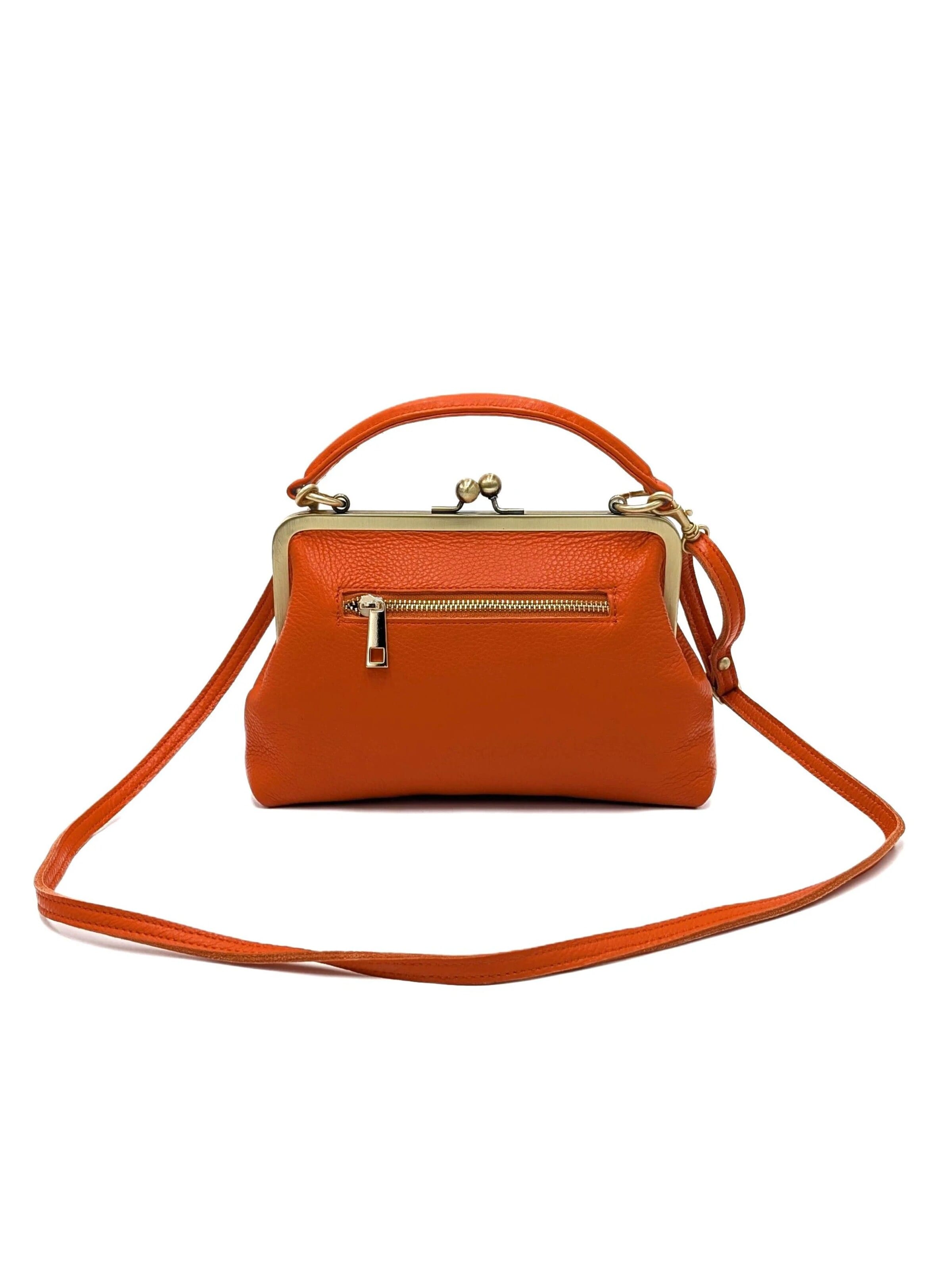 Borsa a mano 'Kleine Olive – Leder Handtasche & Umhängetasche' di Taschenkinder in arancione