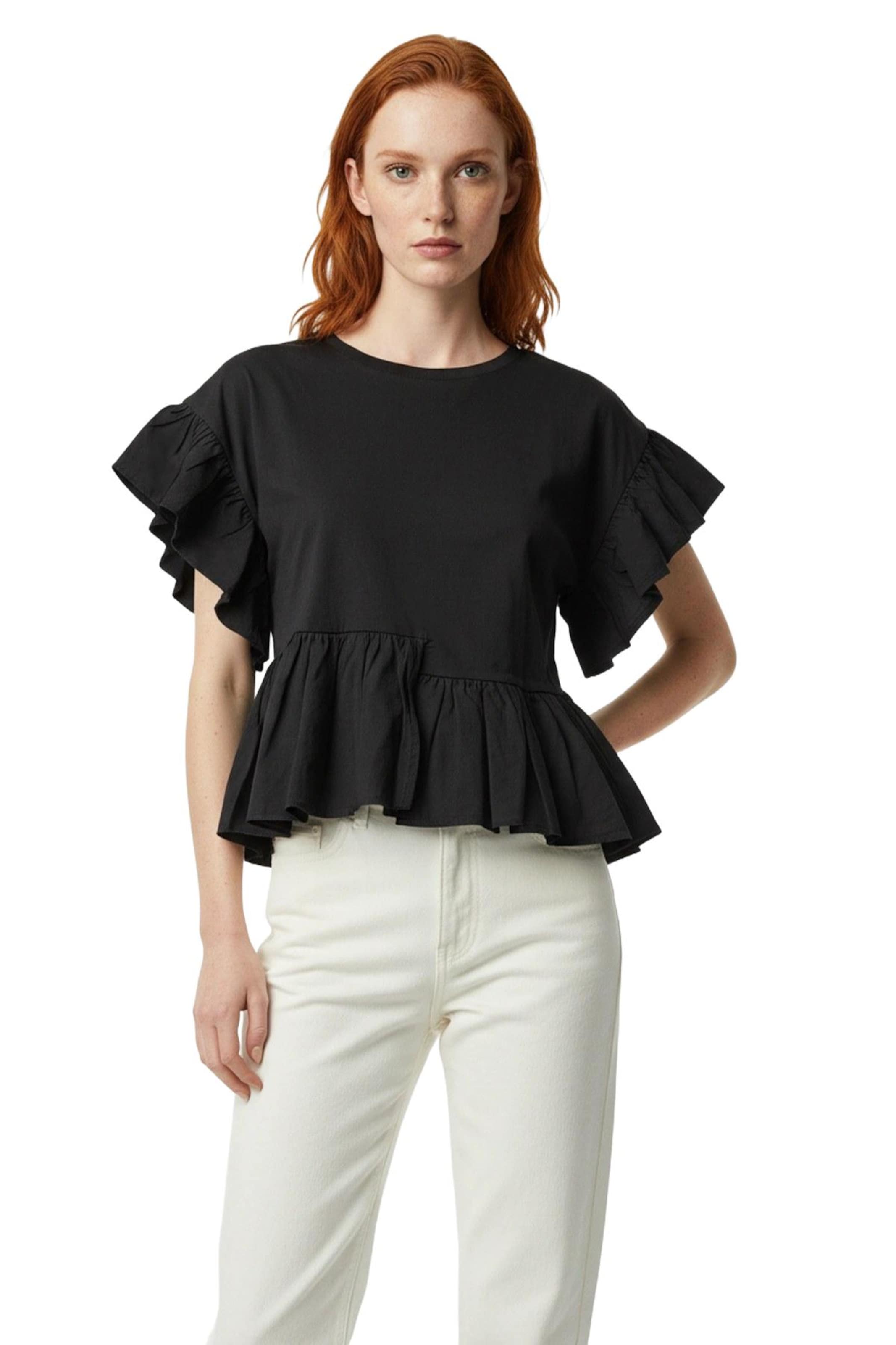 Alexa Dash Bluse in Schwarz: Vorderseite