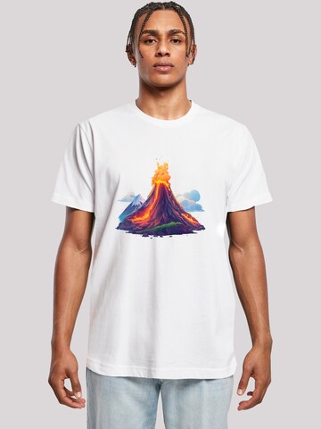 T-Shirt 'Vulkanausbruch' F4NT4STIC en blanc : devant