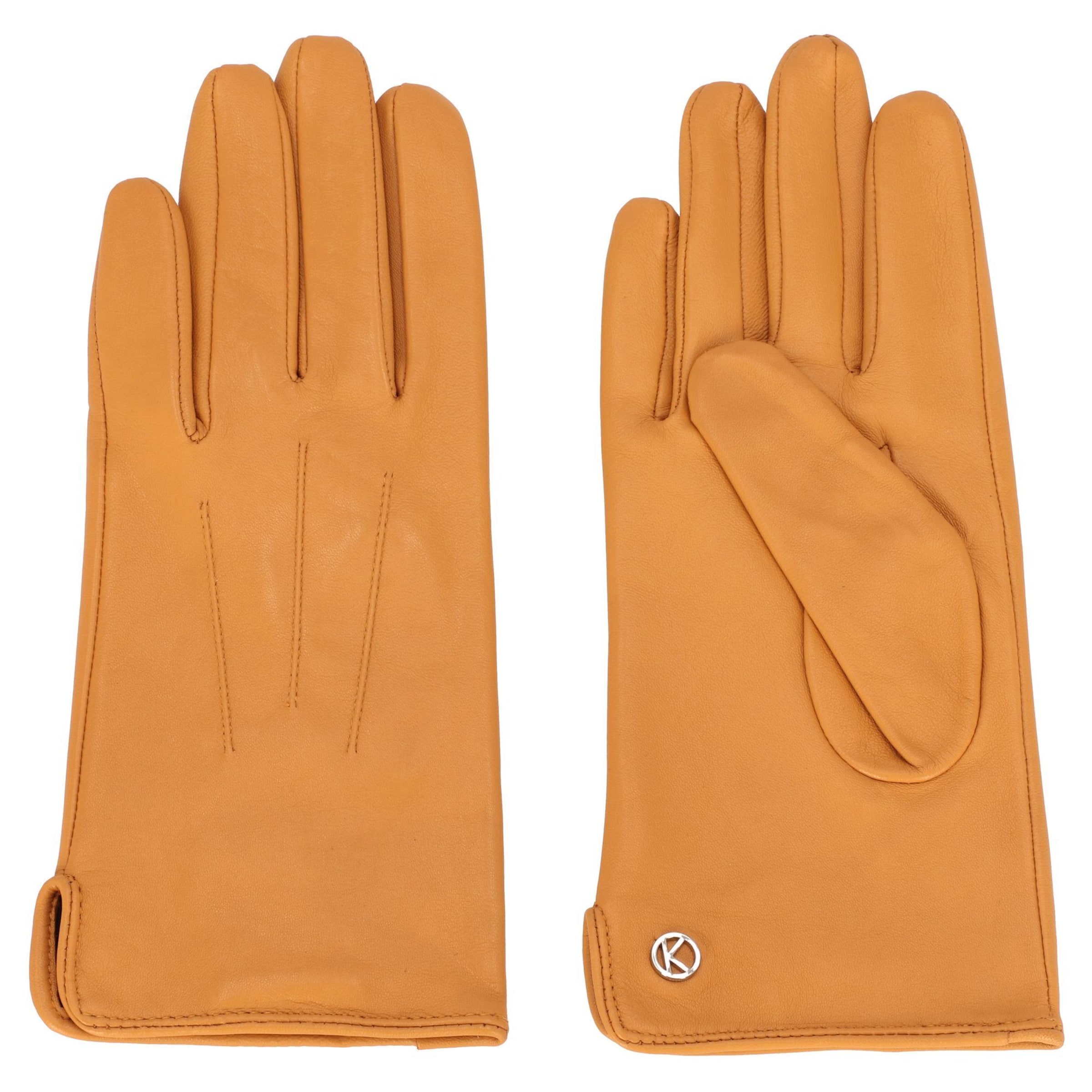 KESSLER Full Finger Gloves 'Carla' in Yellow: front