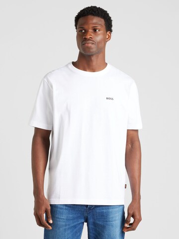 BOSS Тениска 'Coral' в бяло: отпред