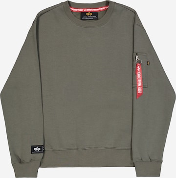 ALPHA INDUSTRIES Sweatshirt 'Label' in Grün: Vorderseite