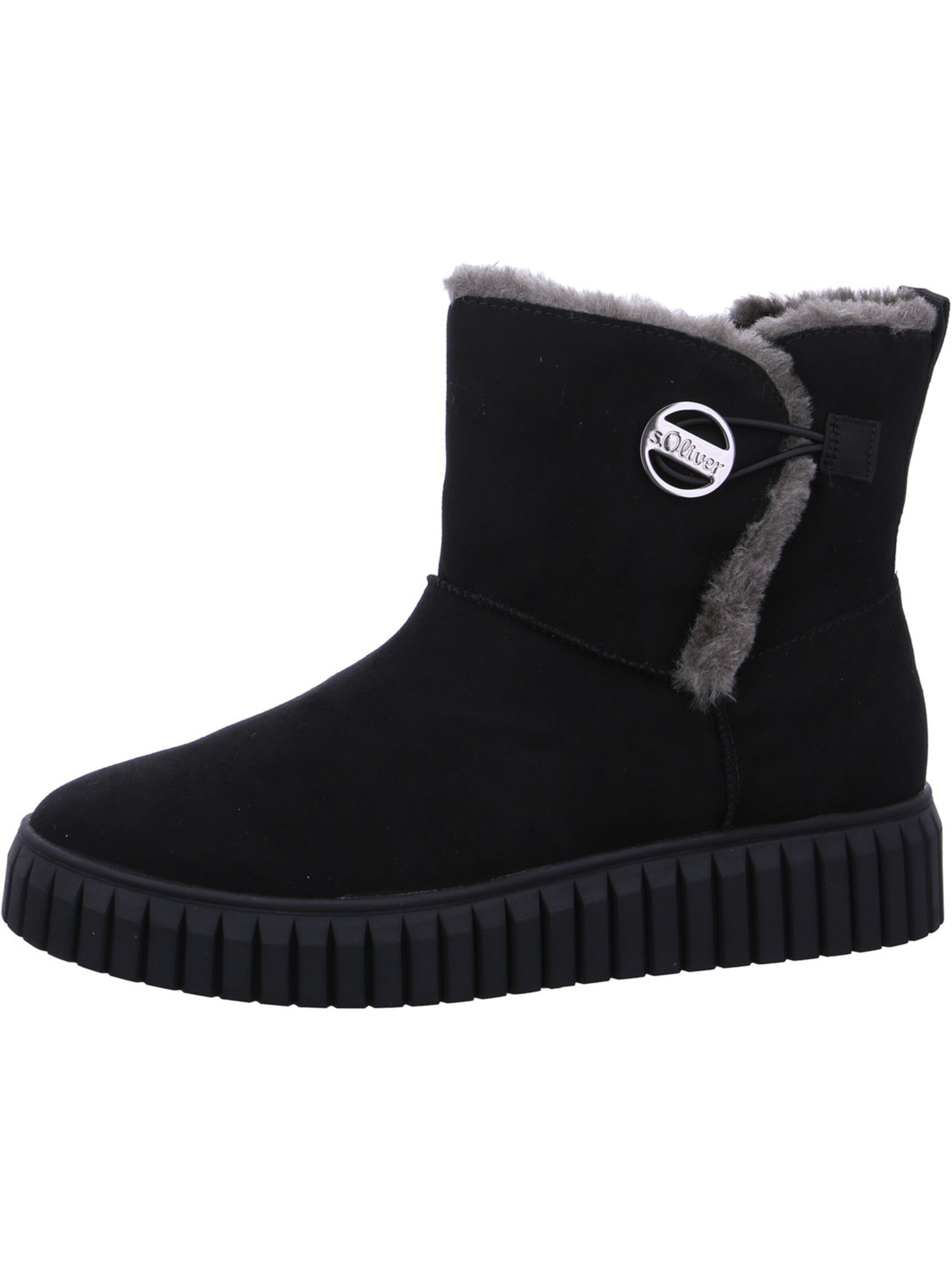 S. Oliver Schnürstiefel 's.Oliver Winterstiefel Schwarz'‌‌‌‌‌‌‌‌‌‌ in Schwarz: Vorderseite