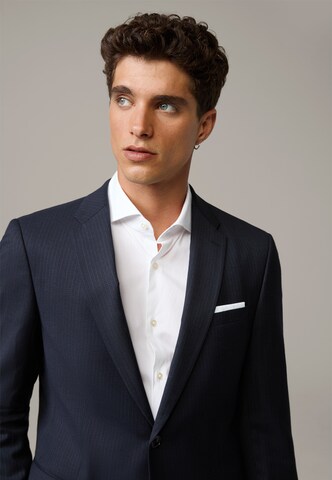 STRELLSON Slimfit Anzug 'Caleb-Madden' in Blau