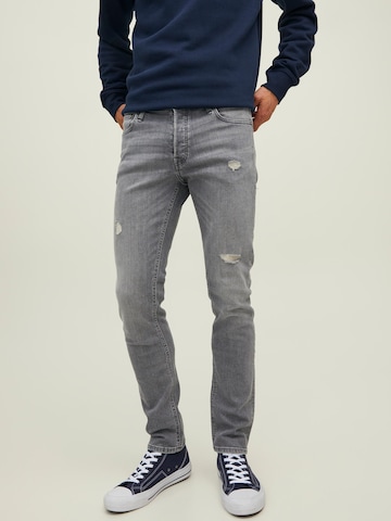 JACK & JONES Slim fit Jeans 'Glenn' in Grey: front