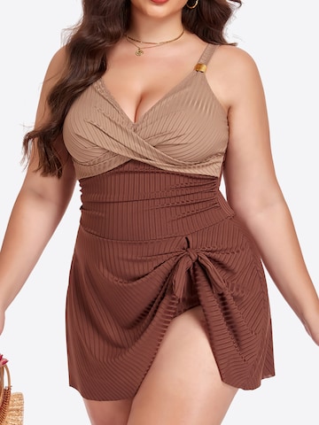 Magicshe Push-up Badeanzugkleid‌‌‌‌‌‌‌‌‌ in Braun