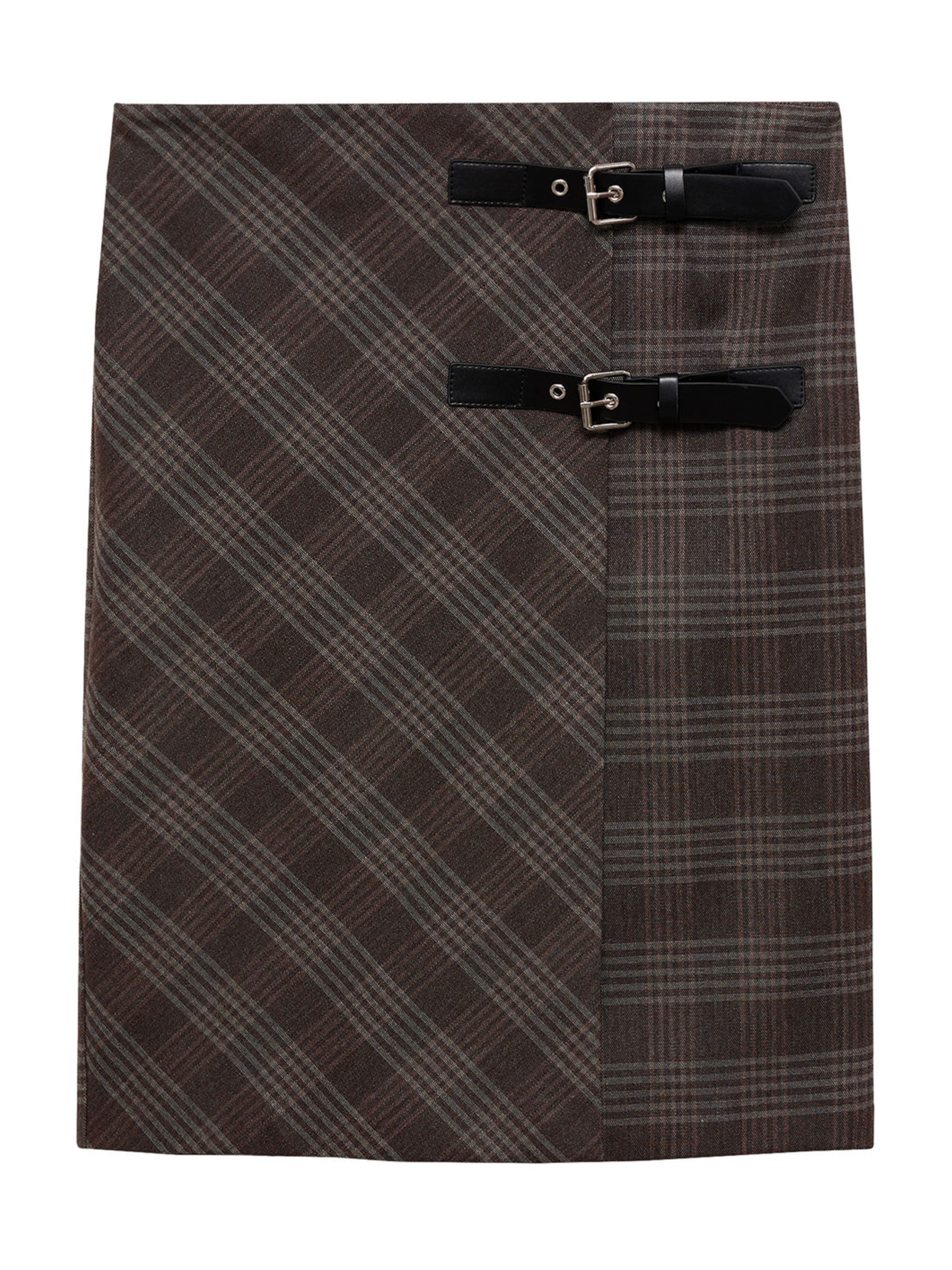 MANGO Spódnica 'Gales' w kolorze szary: przód