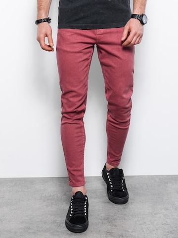 Coupe slim Jean 'P1058' Ombre en rouge : devant