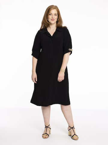 Yoek Shirt Dress in Black