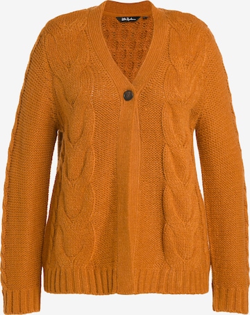 Ulla Popken Knit Cardigan in Orange: front