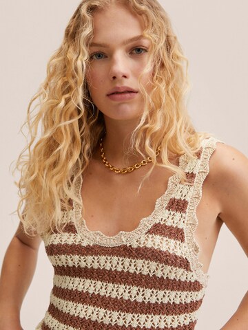 MANGO Knitted Top 'MIRINA' in Brown